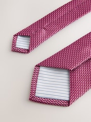 Raspberry Pink Texture Tie with Clip - Image 3 of 3