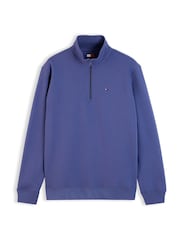 Tommy Jeans Blue Tommy Flag Quarter-Zip Sweatshirt - Image 5 of 5