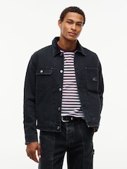 Tommy Jeans Black Corduroy Collar Oversized Canvas Overshirt - Image 1 of 5