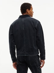Tommy Jeans Black Corduroy Collar Oversized Canvas Overshirt - Image 2 of 5
