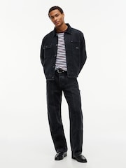 Tommy Jeans Black Corduroy Collar Oversized Canvas Overshirt - Image 3 of 5