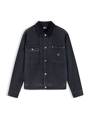Tommy Jeans Black Corduroy Collar Oversized Canvas Overshirt - Image 5 of 5