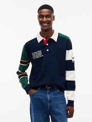 Tommy Jeans Colour-Blocked Knit Rugby Shirt - Imaginea 1 din 5