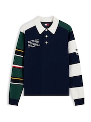 Tommy Jeans Colour-Blocked Knit Rugby Shirt - Imaginea 5 din 5