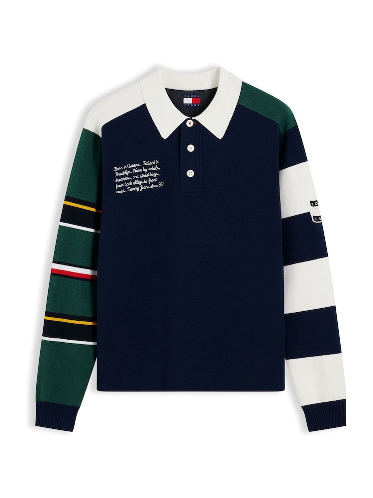 Tommy Jeans Colour-Blocked Knit Rugby Shirt - Imaginea 5 din 5