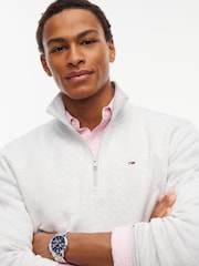 Tommy Jeans Grey Flag Quarter-Zip Sweatshirt - Image 3 of 5