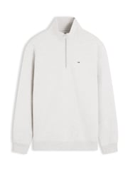 Tommy Jeans Grey Flag Quarter-Zip Sweatshirt - Image 5 of 5