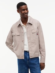 Қоңыр - Tommy Jeans текстуралы балық сүйегі бар үлкен жейде - 5суретінің 1 суреті