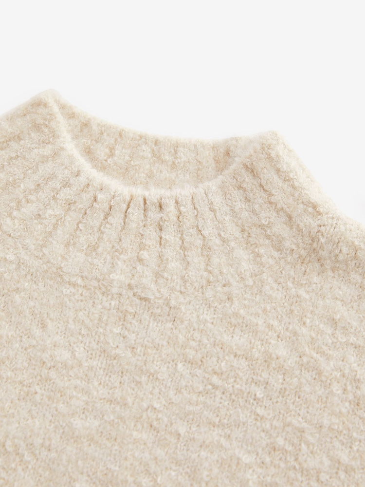 Ecru Cream Marl Bouclé Knitted Jumper Dress (3-16yrs) - Image 8 of 8 Ecru Cream Marl Bouclé Knitted Jumper Dress (3-16yrs) - Image 8 of 8