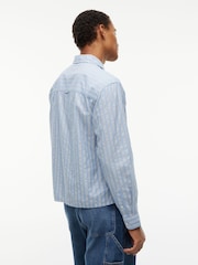 Tommy Jeans Blue Boxy Fit Stripe Dobby Shirt - Image 2 of 5