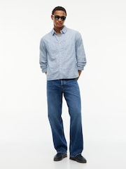 Tommy Jeans Blue Boxy Fit Stripe Dobby Shirt - Image 3 of 5