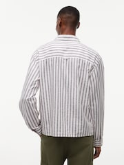 Tommy Jeans Brown Boxy Fit Stripe Dobby Shirt - Image 2 of 6