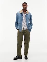 Tommy Jeans Brown Boxy Fit Stripe Dobby Shirt - Image 3 of 6