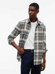 Tommy Jeans Green Regular Fit Check Brushed Flannel Shirt - Image 1 of 5