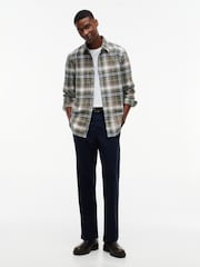 Tommy Jeans Green Regular Fit Check Brushed Flannel Shirt - Image 3 of 5