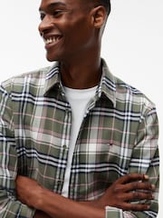 Tommy Jeans Green Regular Fit Check Brushed Flannel Shirt - Image 4 of 5