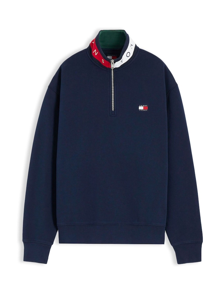 כחול - Tommy Hilfiger סווטשירט בגזרה נינוחה עם רבע רוכסן ועיטור טלאי - תמונה 5 מתוך 5 כחול - Tommy Hilfiger סווטשירט בגזרה נינוחה עם רבע רוכסן ועיטור טלאי - תמונה 5 מתוך 5