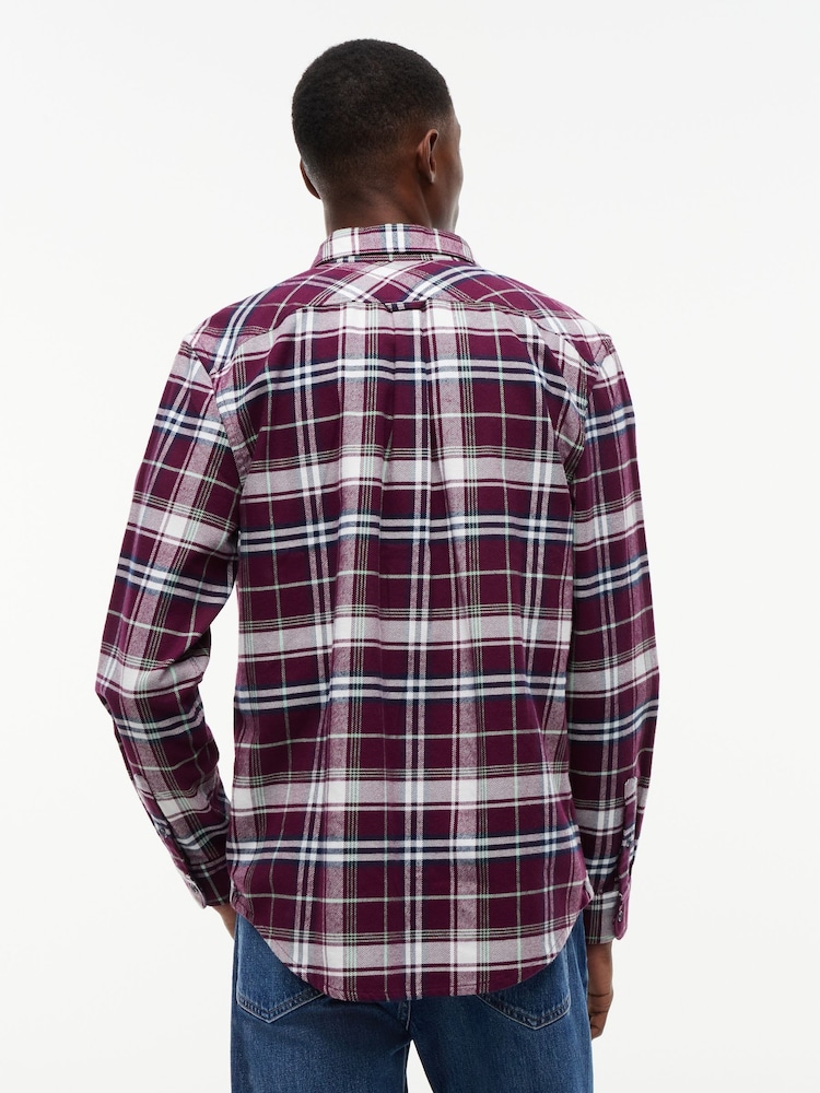 Tommy Jeans Red Regular Fit Check Brushed Flannel Shirt - Image 2 of 5 Tommy Jeans Red Regular Fit Check Brushed Flannel Shirt - Image 2 of 5