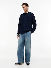 Tommy Hilfiger Blue Tommy Flag Cable Knit Jumper - Image 3 of 5