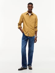 Tommy Jeans Brown Regular Fit Button Down Corduroy Shirt - Image 3 of 5