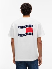 Tommy Jeans White Wavy Flag Back Logo Relaxed T-Shirt - Image 2 of 5
