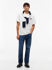 Tommy Jeans White Wavy Flag Back Logo Relaxed T-Shirt - Image 3 of 5