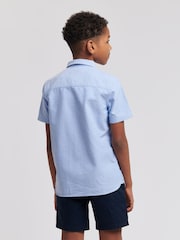 Jack Wills Blue Boys Short Sleeve Oxford Shirt - Image 4 of 8