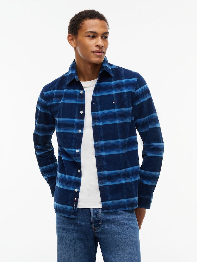 Синій - Tommy Jeans Вельветова сорочка доброї якості dobby стандартний крій - Image 1 of 5