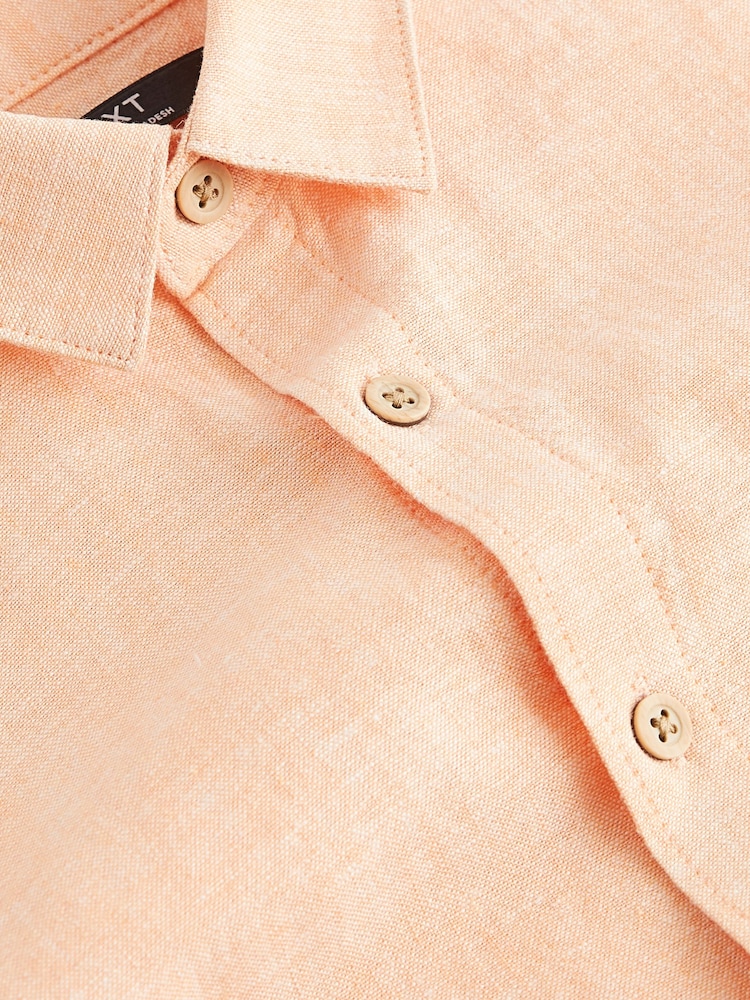 Peach Pink Linen Blend Shirt (3mths-16yrs) - Image 3 of 3