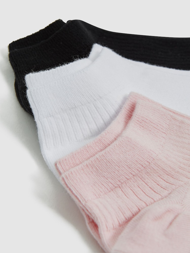 Reiss Black/Blush Callie 3 Pack of Trainer Socks - Image 3 of 3