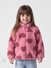 Name It Red Heart Teddy Fleece Jacket - Image 1 of 5