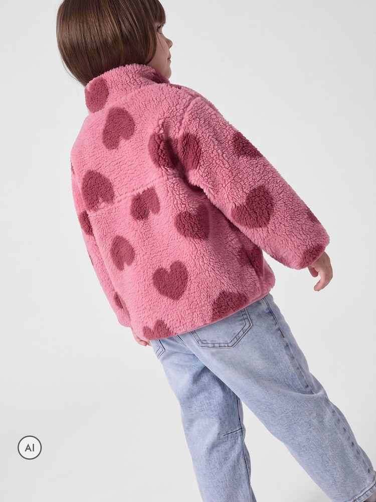 Name It Red Heart Teddy Fleece Jacket - Image 2 of 5 Name It Red Heart Teddy Fleece Jacket - Image 2 of 5