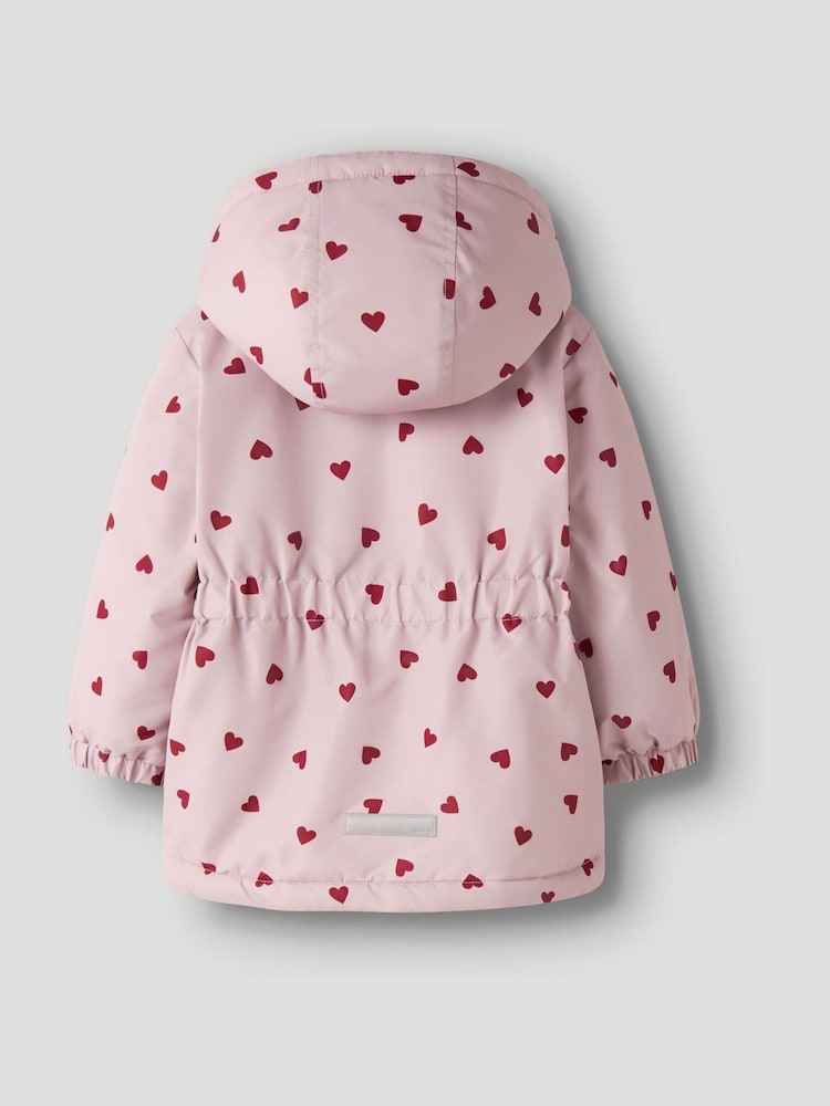 Name It Purple Heart Printed Shower Proof Jacket - Image 2 of 3 Name It Purple Heart Printed Shower Proof Jacket - Image 2 of 3
