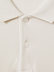 Reiss Ice Grey Puro Garment Dyed Cotton Polo Shirt - Image 7 of 7