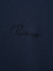 Reiss Airforce Blue Peters Slim Fit Garment Dyed Embroidered Polo Shirt - Image 6 of 6