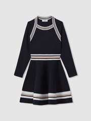 Vestido skater de punto con ribete brillante Fallon de Reiss - Imagen 1 de 4