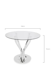 Chrome Tulip Glass Round 4 Seater Dining Table - Image 5 of 5