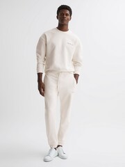 Reiss Off White Dawson Reiss | Ché Motif Cotton Drawstring Joggers - Image 1 of 5