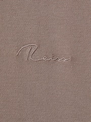 Reiss Dark Taupe Peters Slim Fit Garment Dyed Embroidered Polo Shirt - Image 6 of 6