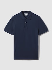Airforce Blue - Reiss Puro Stückgefärbtes Polo-Shirt aus Baumwolle - Bild 2 von 6