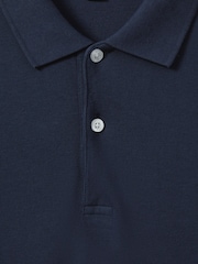 Airforce Blue - Reiss Puro Stückgefärbtes Polo-Shirt aus Baumwolle - Bild 6 von 6