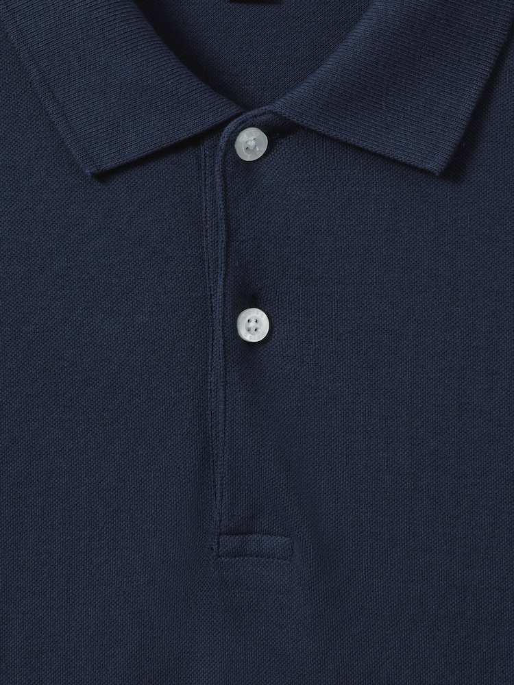 Airforce Blue - Reiss Puro Stückgefärbtes Polo-Shirt aus Baumwolle - Bild 6 von 6