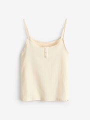 Laura Ashley Ecru/Peach 100% Cotton Pointelle Cami And Jersey Short Pyjamas - Image 7 of 8