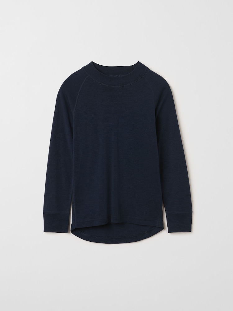 Polarn O. Pyret Blue Merino Wool Top - Image 1 of 3