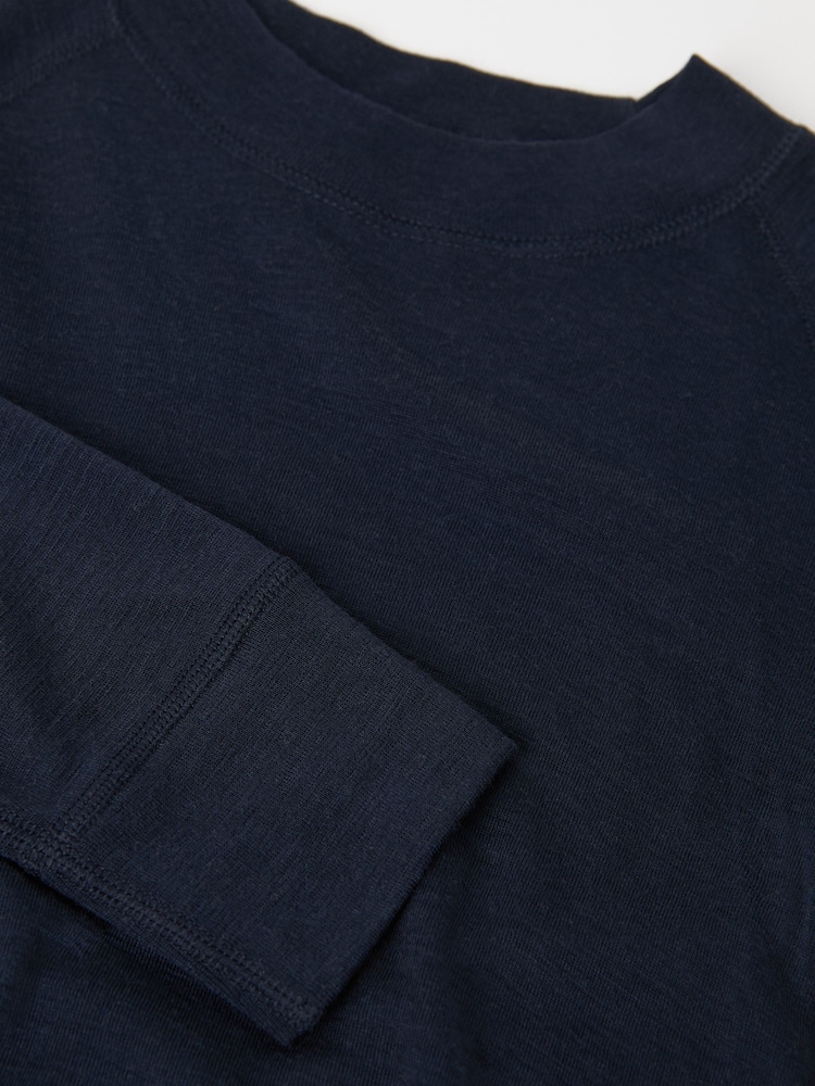 Polarn O. Pyret Blue Merino Wool Top - Image 2 of 3