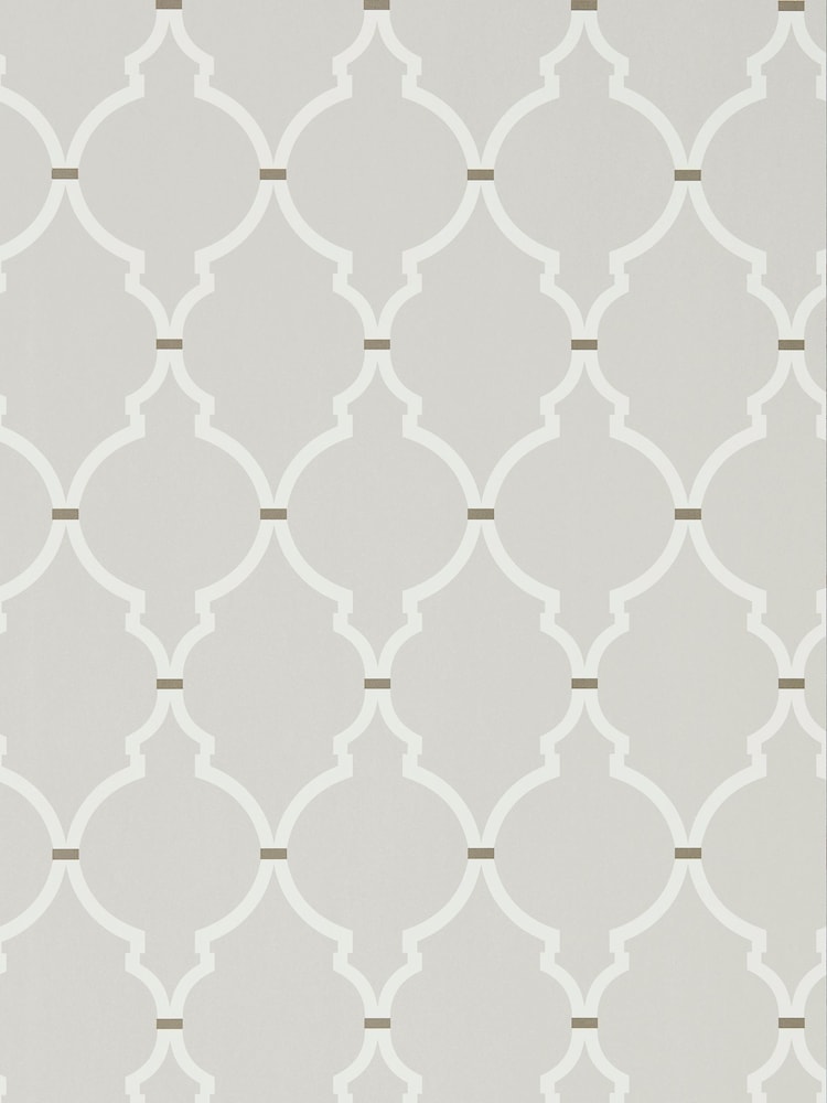 Sanderson Silver Empire Trellis 10.05M Wallpaper - Image 1 of 1
