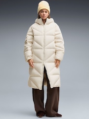 Puma White Hooded Down Puffer Coat - Image 1 of 5