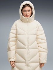 Puma White Hooded Down Puffer Coat - Image 3 of 5