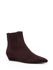 rjava - Novo Klarissa Low Wedge Chisel Toe Chelsea Ankle Boots - Slika 3 iz 6