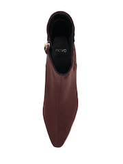 rjava - Novo Klarissa Low Wedge Chisel Toe Chelsea Ankle Boots - Slika 5 iz 6